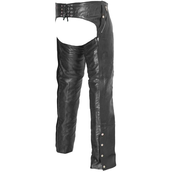 First Mfg Mens Patriot Insulated Leather Motorcycle Chaps