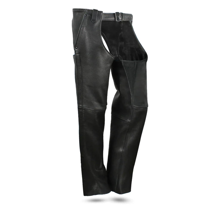 Bully Unisex Motorcycle Platinum Leather Chaps