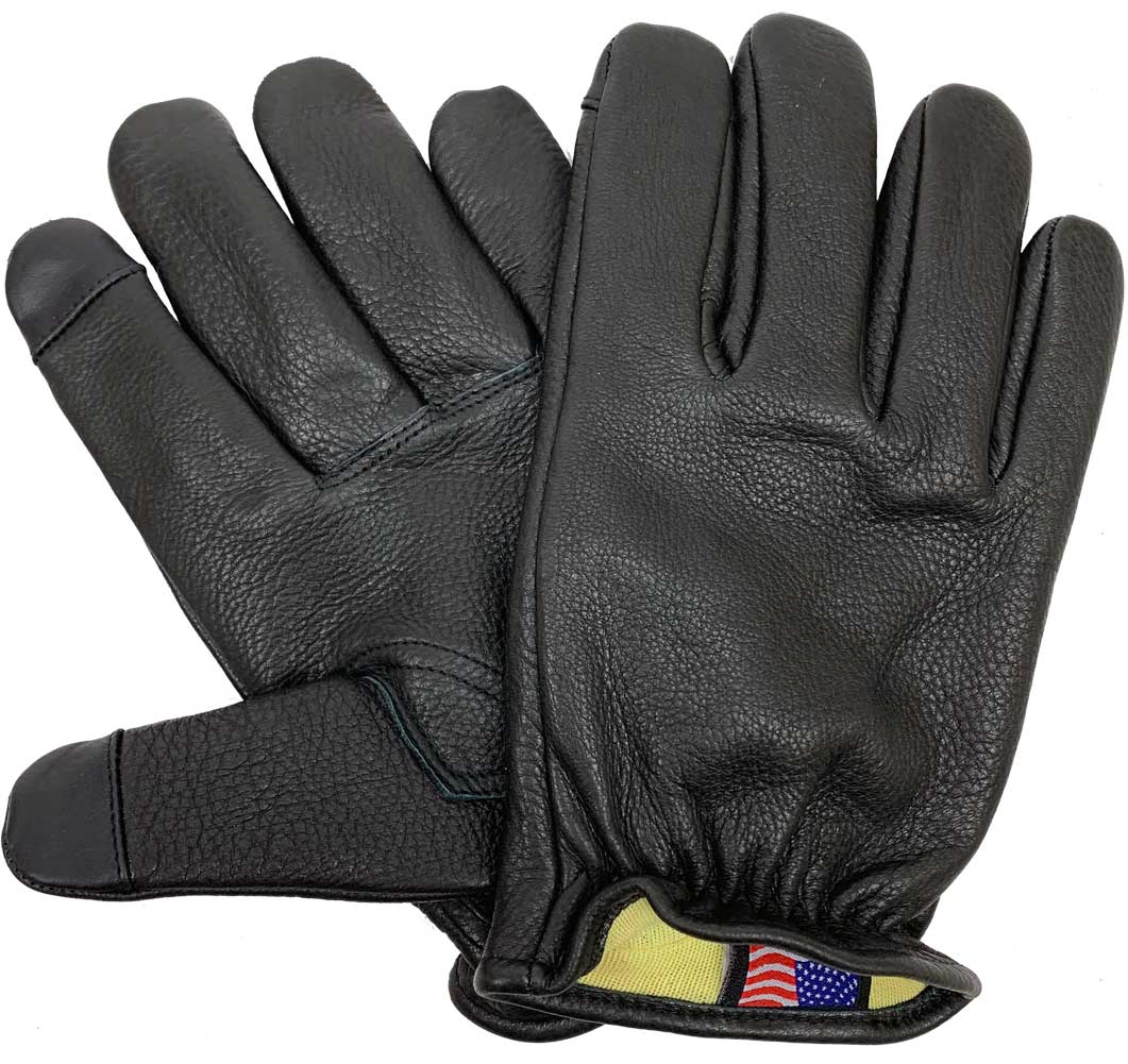 Legendary Mens Deerskin Aramid Lined Short Wrist Touchscreen Gloves