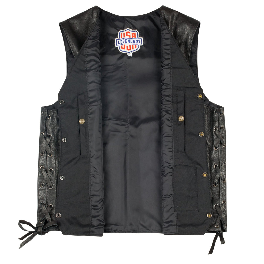 Legendary Dixon Mens Leather Motorcycle Vest