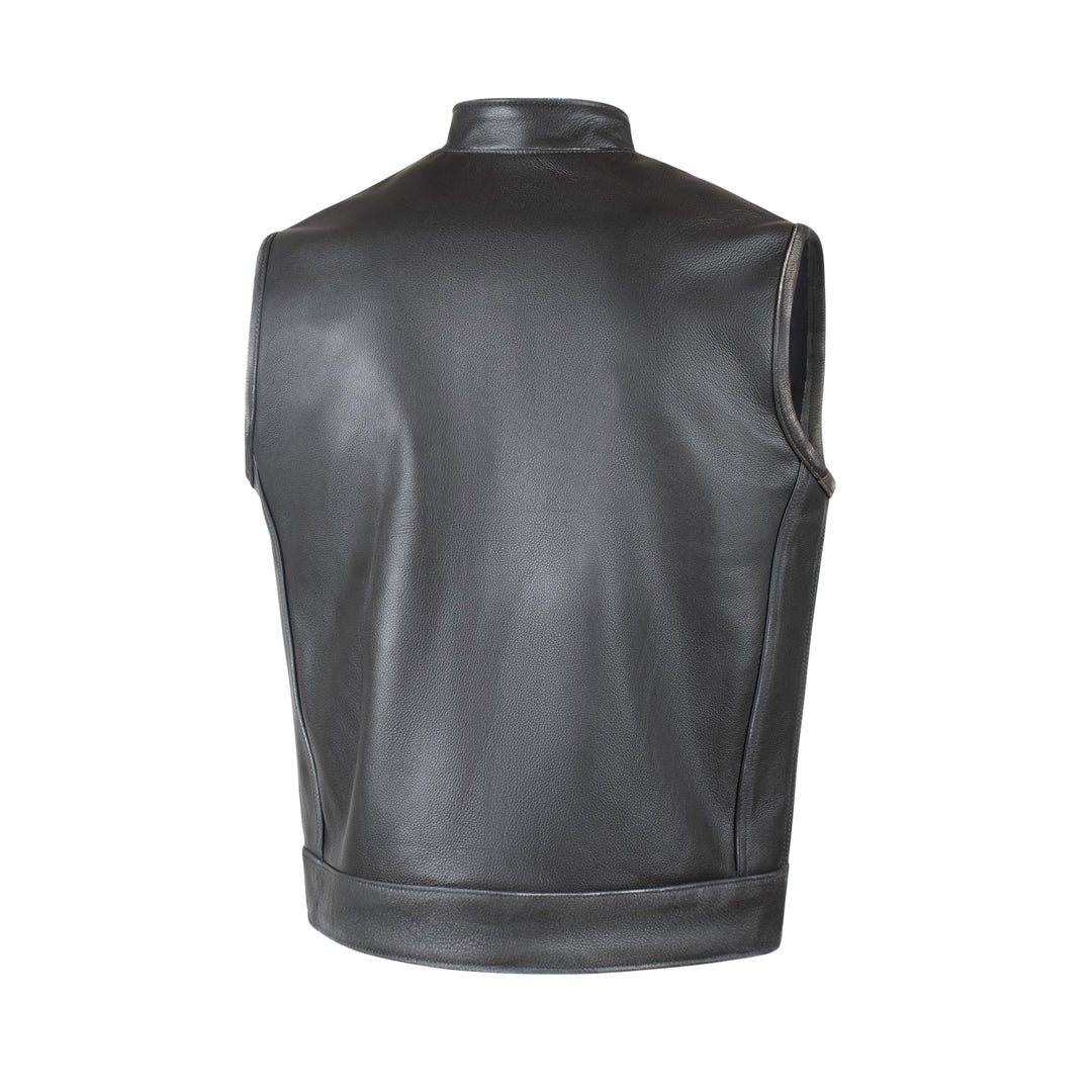 Legendary 'Reckless Outlaw' Mens Aged Leather Motorcycle Vest