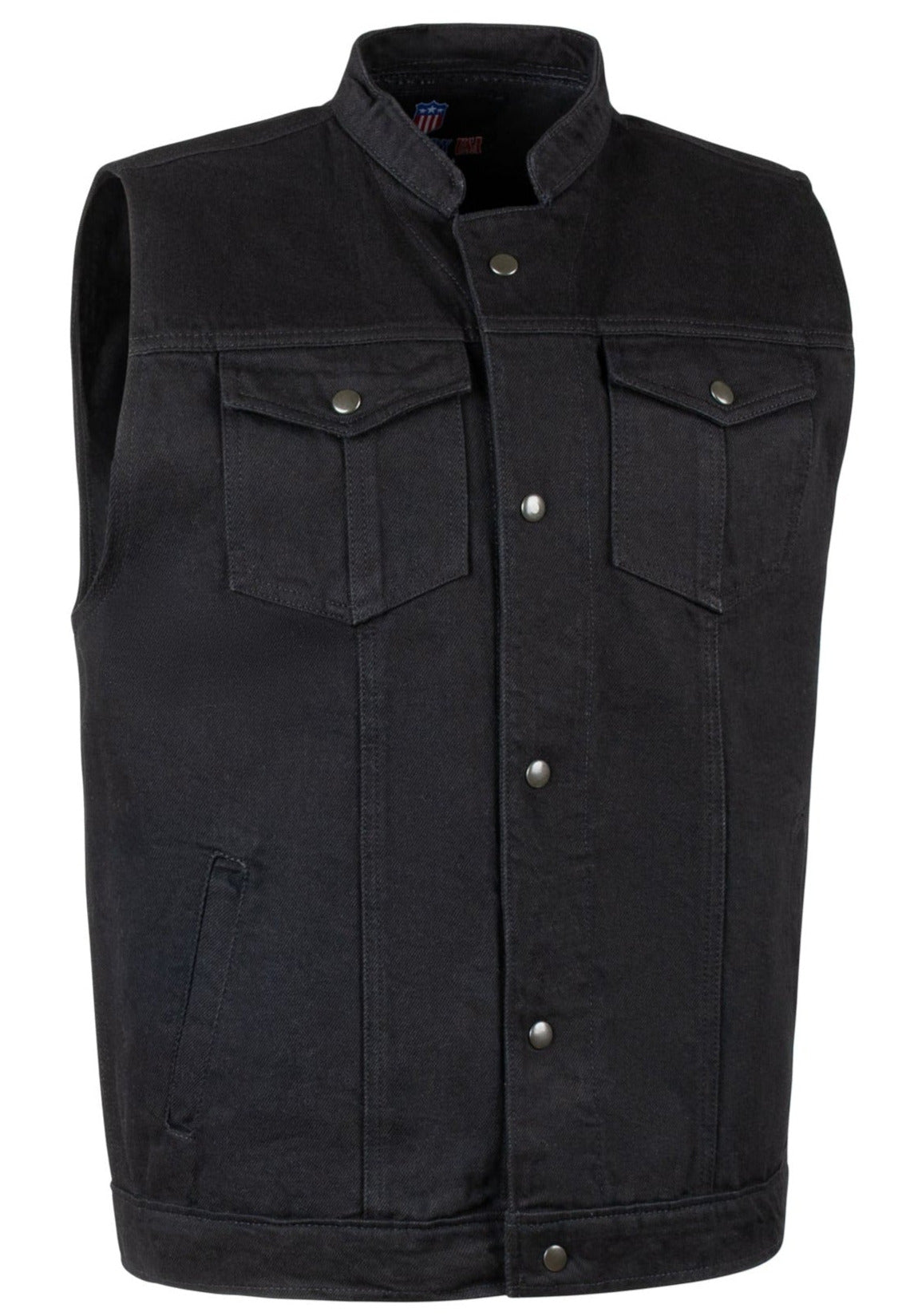Amazon.com: Vance VB917 Mens Black Jean Style Denim SOA Motorcycle Vest  with Conceal Carry Pockets (Small, Black) : Automotive