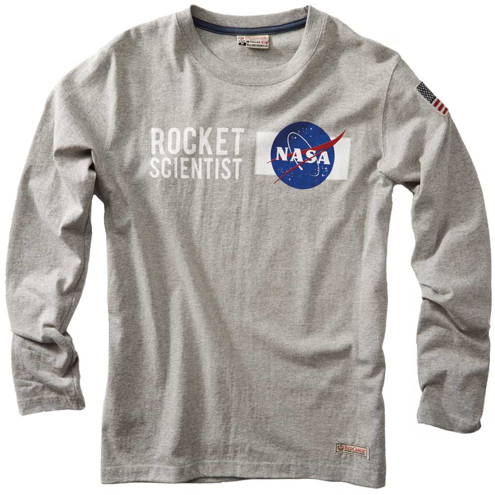 NASA Rocket Scientist Grey Long Sleeve Shirt