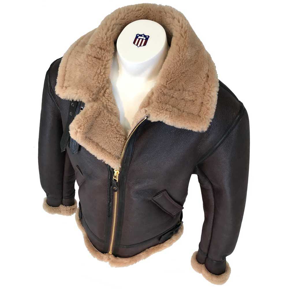 Limited Edition Shearling Leather Bomber Jacket | Brown - S