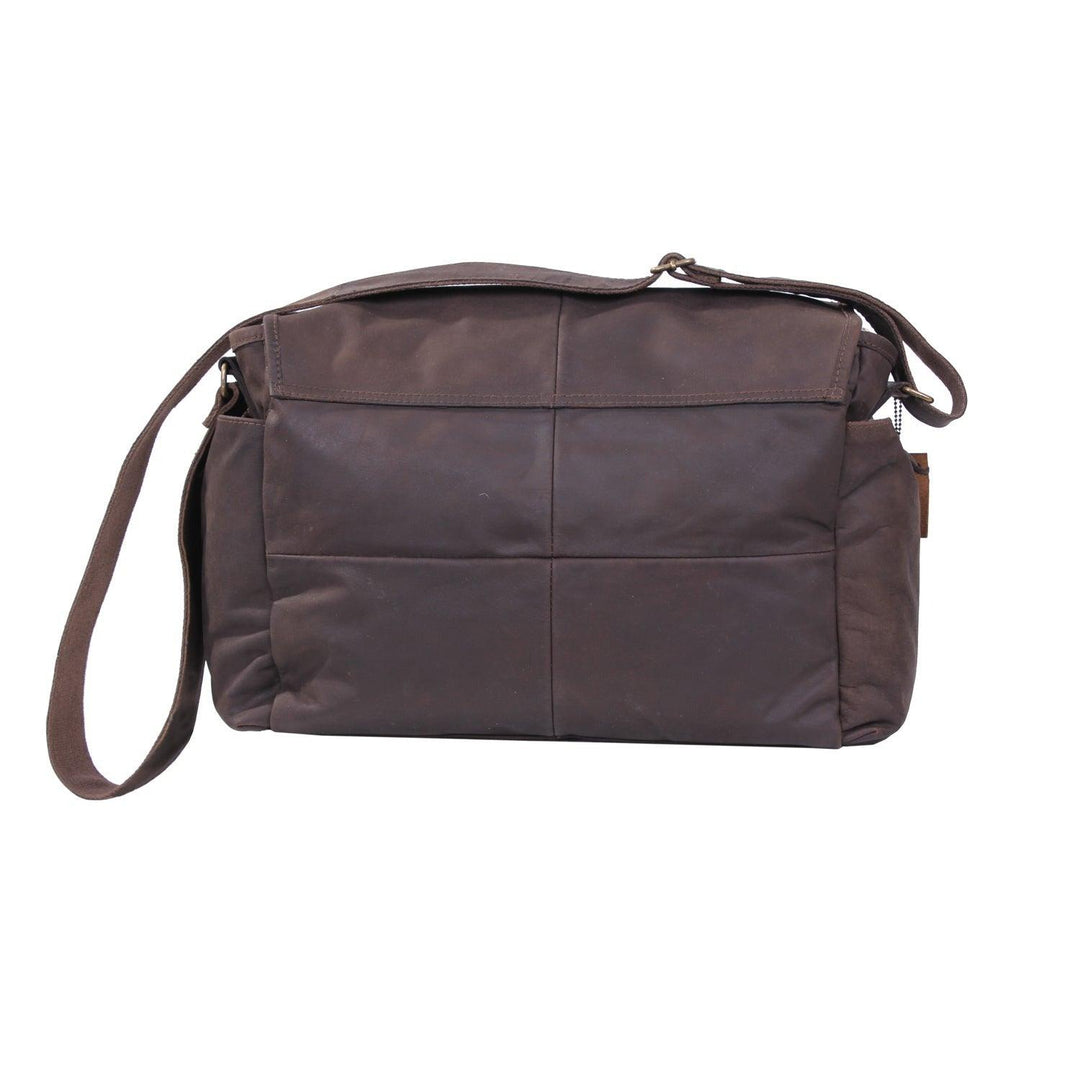 Chocolate Brown Leather Classic Messenger Bag - Legendary USA
