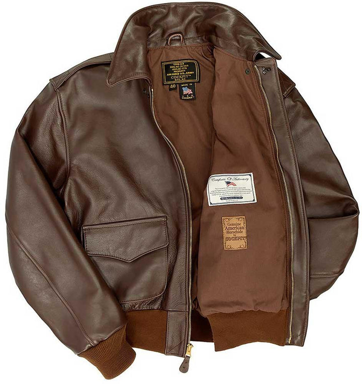 Cockpit USA Mens Horsehide A-2 Leather Flight Jacket - Legendary USA