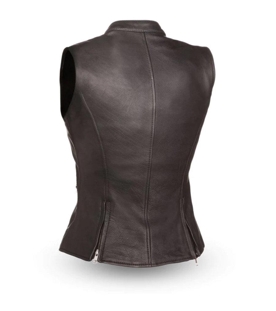 Fairmont Women's Motorcycle Leather Vest by First MFG - Legendary USA