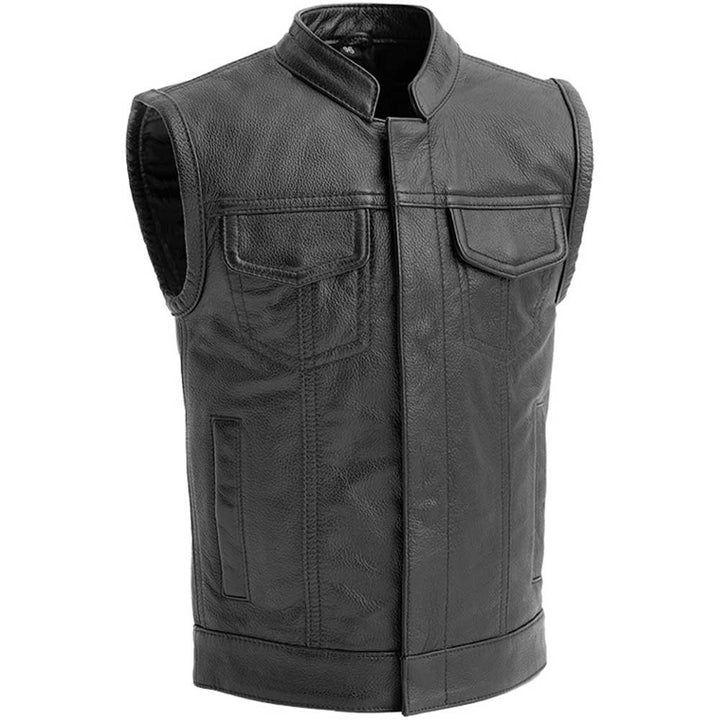 First Mfg Kids Bad Boy Leather Biker Vest - Legendary USA