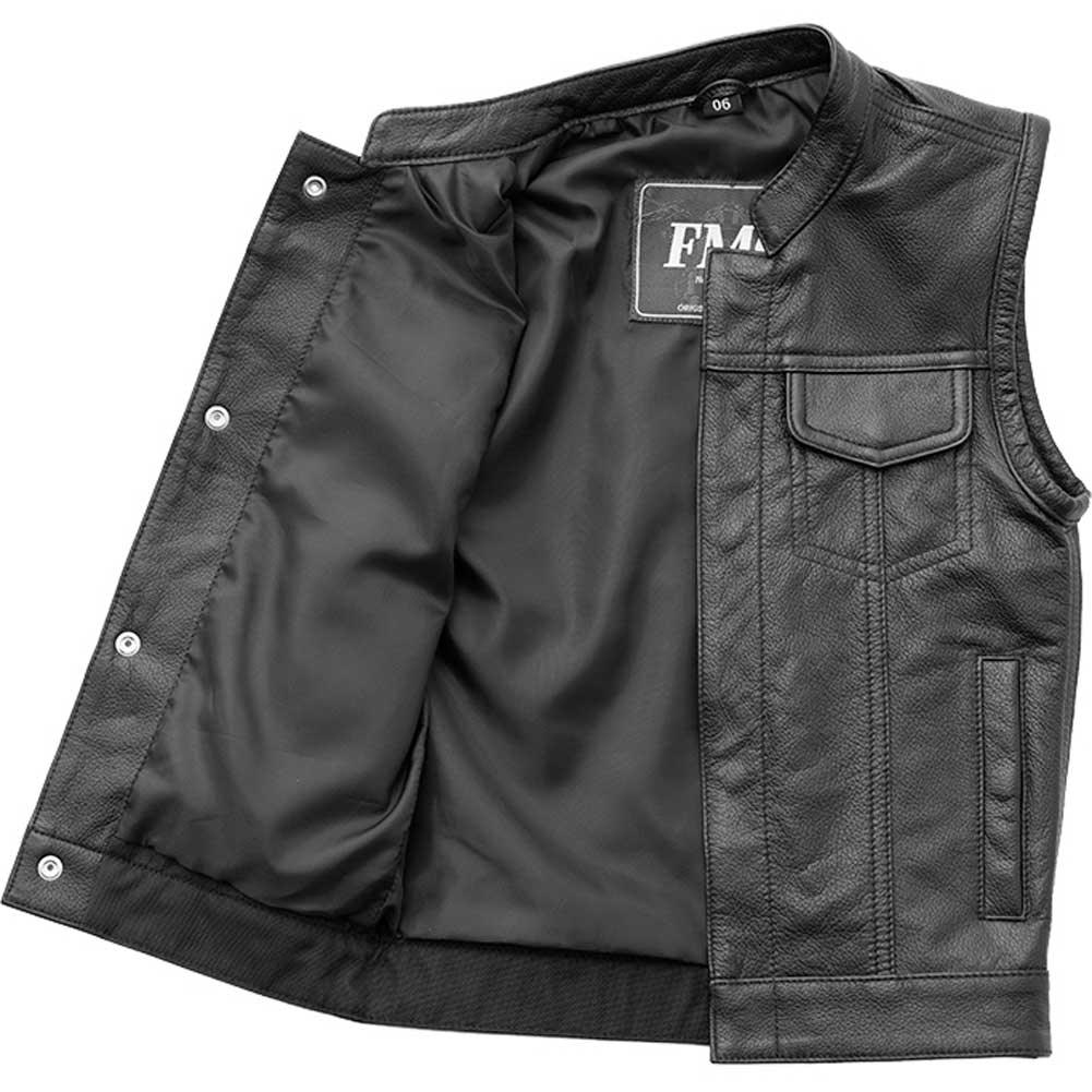 First Mfg Kids Bad Boy Leather Biker Vest - Legendary USA