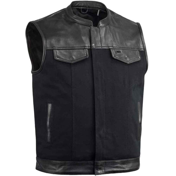 First Mfg Mens 49/51 Leather & Canvas Vest - Legendary USA