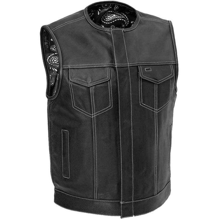 First Mfg Mens Bandit Concealment Leather Vest - Legendary USA