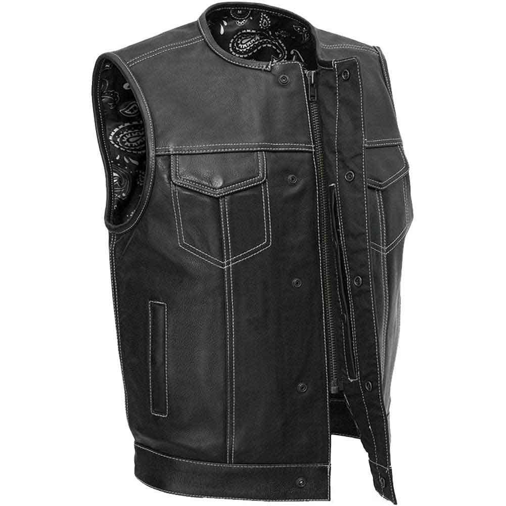 First Mfg Mens Bandit Concealment Leather Vest - Legendary USA