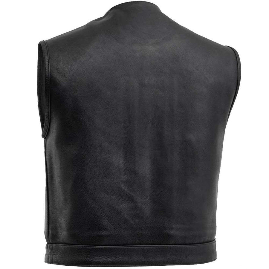 Men's CCW Motorcycle Vest | Cowhide Cropped Leather Vest – Legendary USA