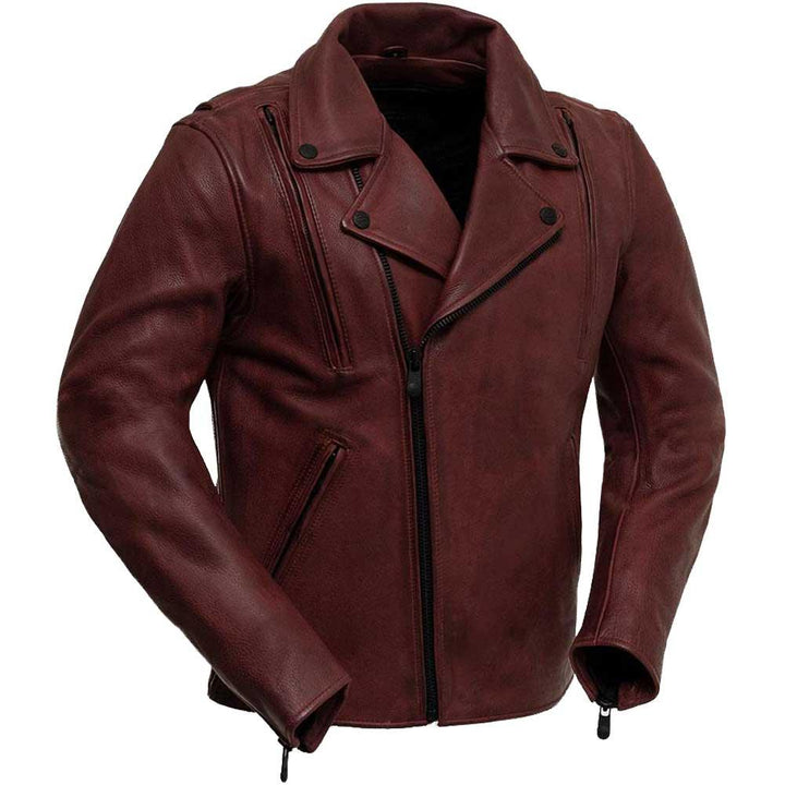 First Mfg Mens Night Rider Vented Leather Motorcycle Jacket - Legendary USA