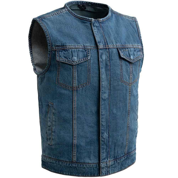 First Mfg Mens No Limit Denim Concealment Vest - Legendary USA