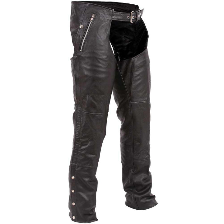 First Mfg Mens Patriot Insulated Leather Motorcycle Chaps - Legendary USA