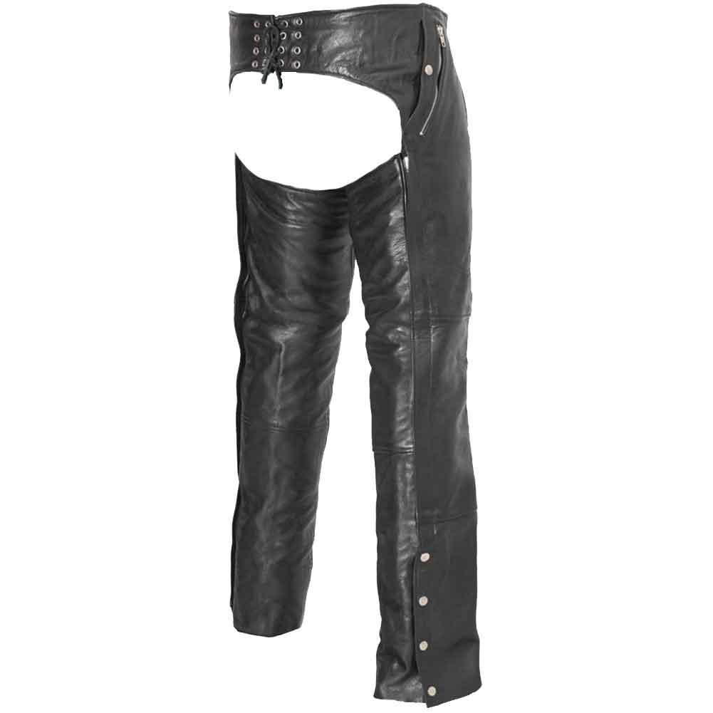 First Mfg Mens Patriot Insulated Leather Motorcycle Chaps - Legendary USA