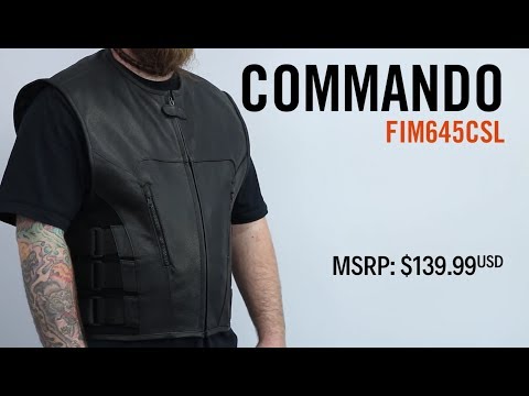 First Mfg Mens Commando SWAT Team Style Leather Motorcycle Vest