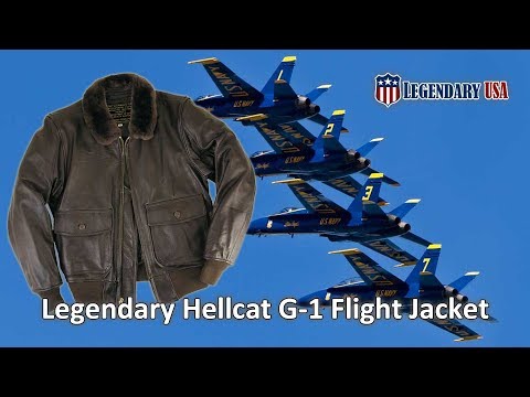 Legendary Hellcat Mens G-1 Leather Flight Jacket w/Side Entry