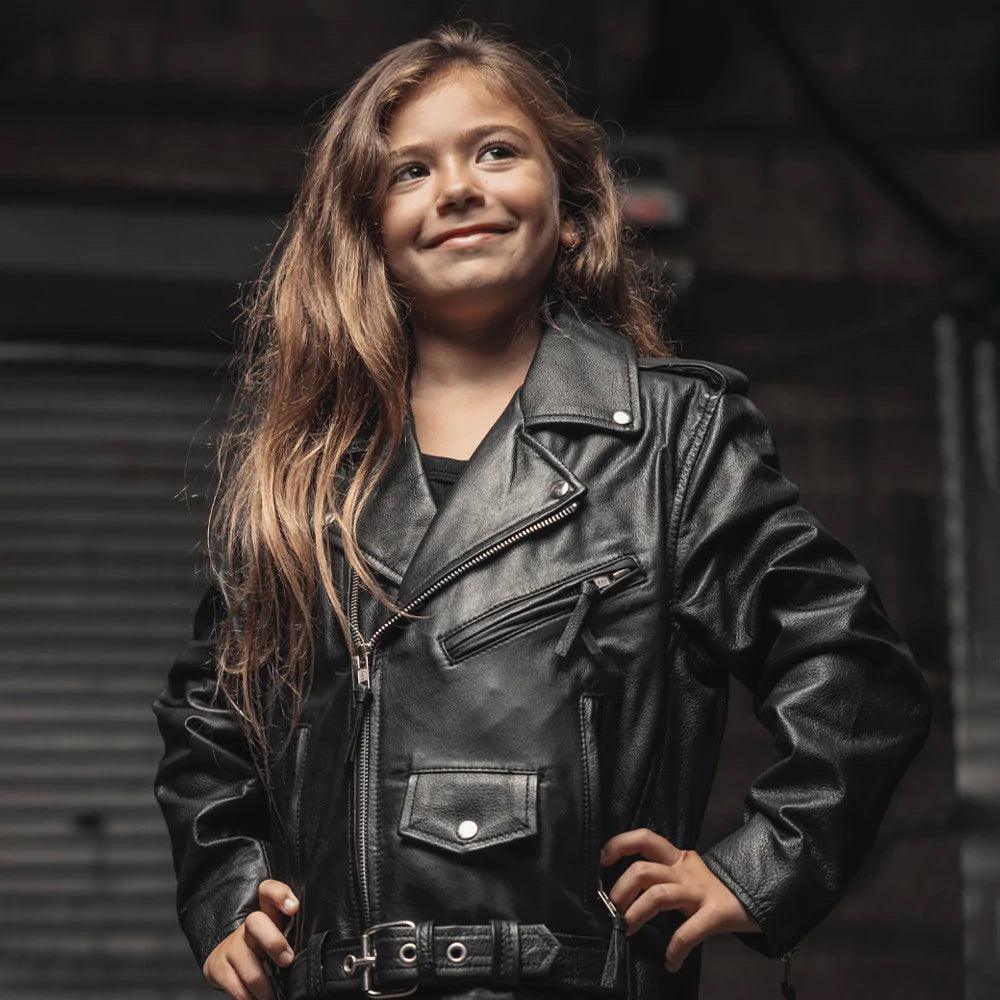 Kids - Cry Baby Motorcycle Leather Jacket by First MFG - Legendary USA