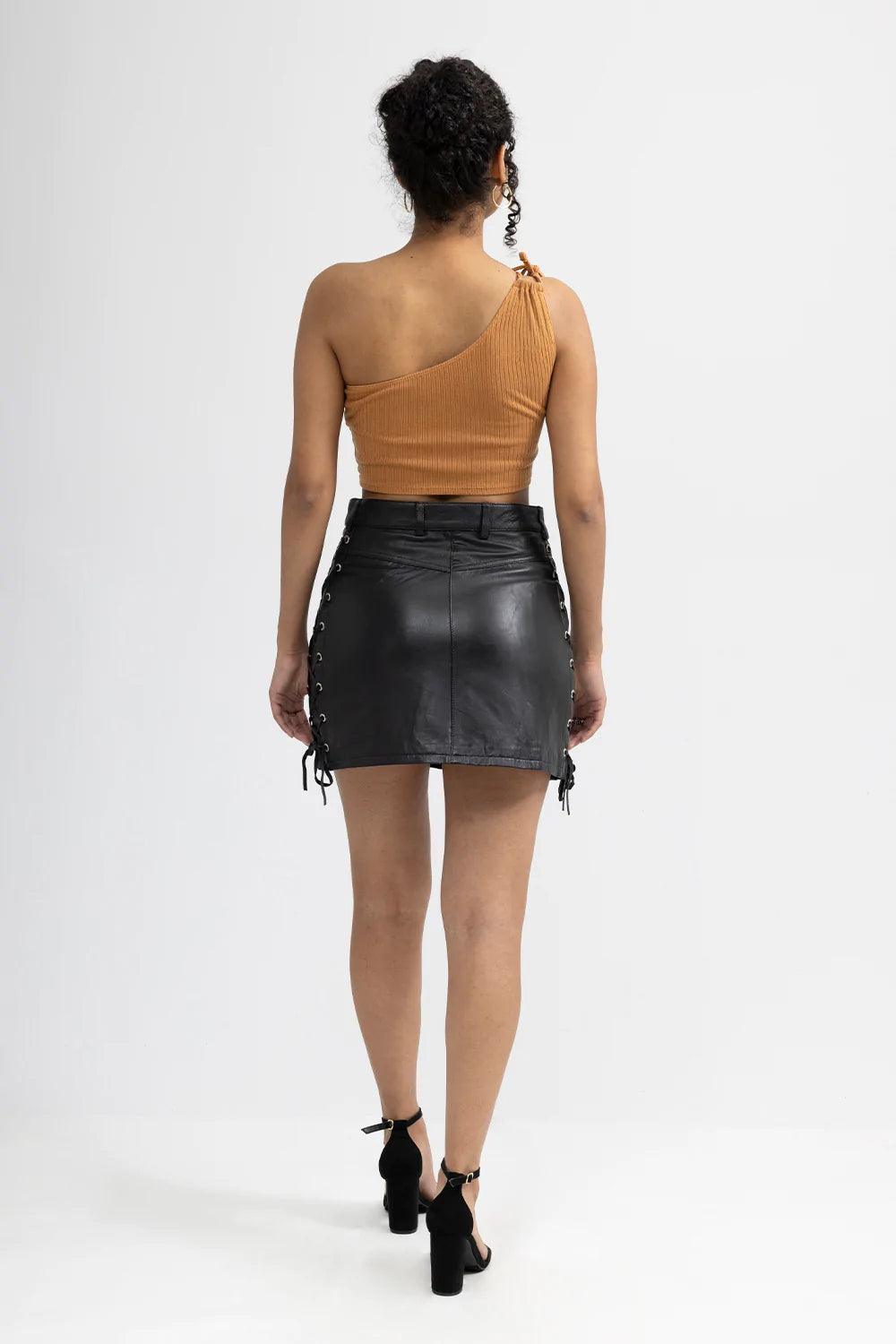 Lacey Fashion Leather Skirt by Whet Blu - Legendary USA