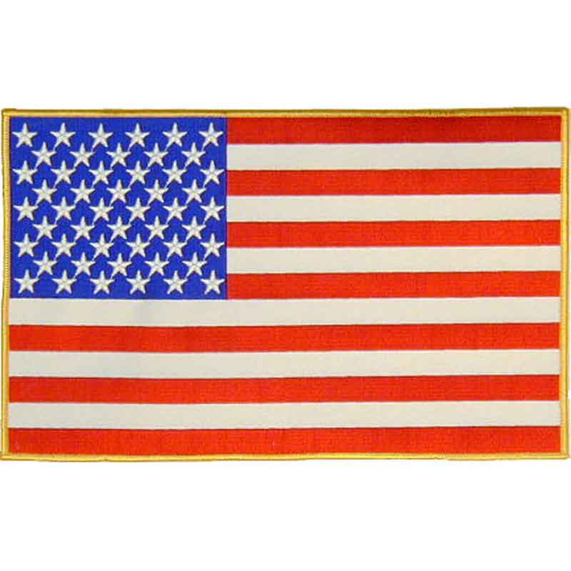 11" Large American Flag Embroidered Patch