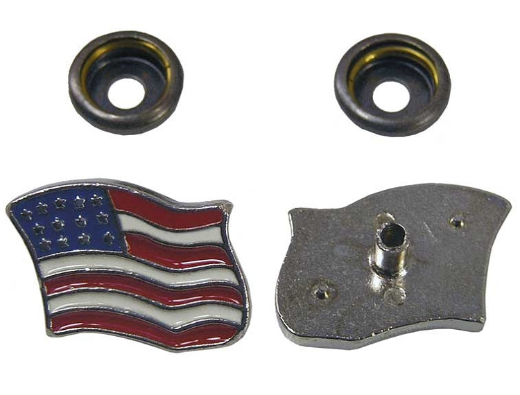 Replacement Enameled American Flag Snap Head Set (4)