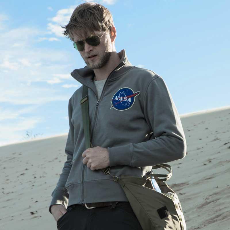 NASA Rocket Scientist Grey Zip Fleece Jacket - Legendary USA