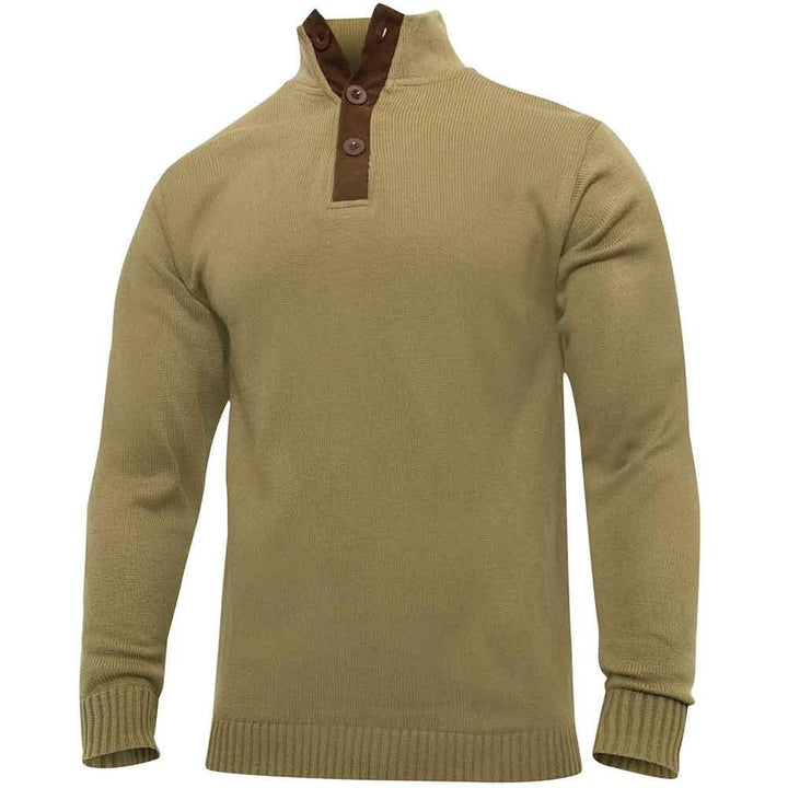 Rothco 3-Button Sweater With Suede Accents - Legendary USA