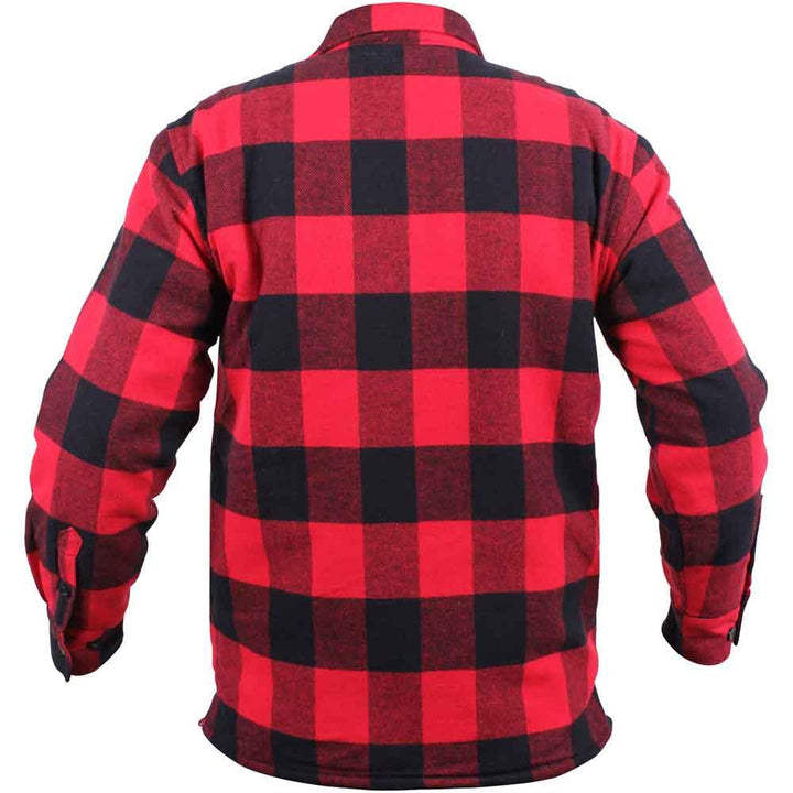 Rothco Men's Extra Heavyweight Buffalo Plaid Sherpa Lined Flannel Shirts - Red - Legendary USA