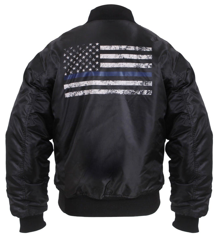 Rothco Thin Blue Line Flag MA-1 Flight Jacket - Legendary USA