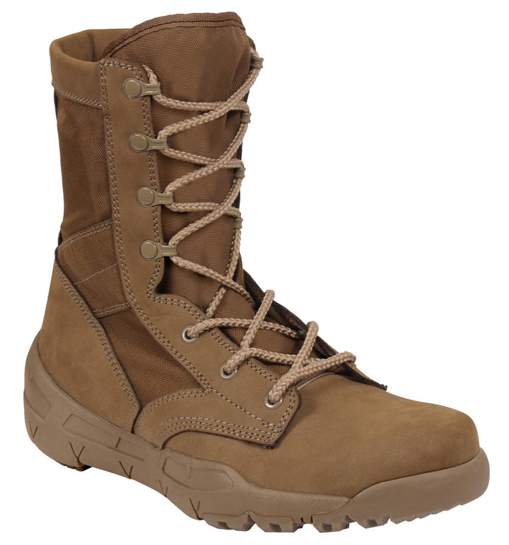 Rothco Waterproof V-Max Lightweight Tactical Boots - AR 670-1 Coyote Brown - 8.5 Inch - Legendary USA