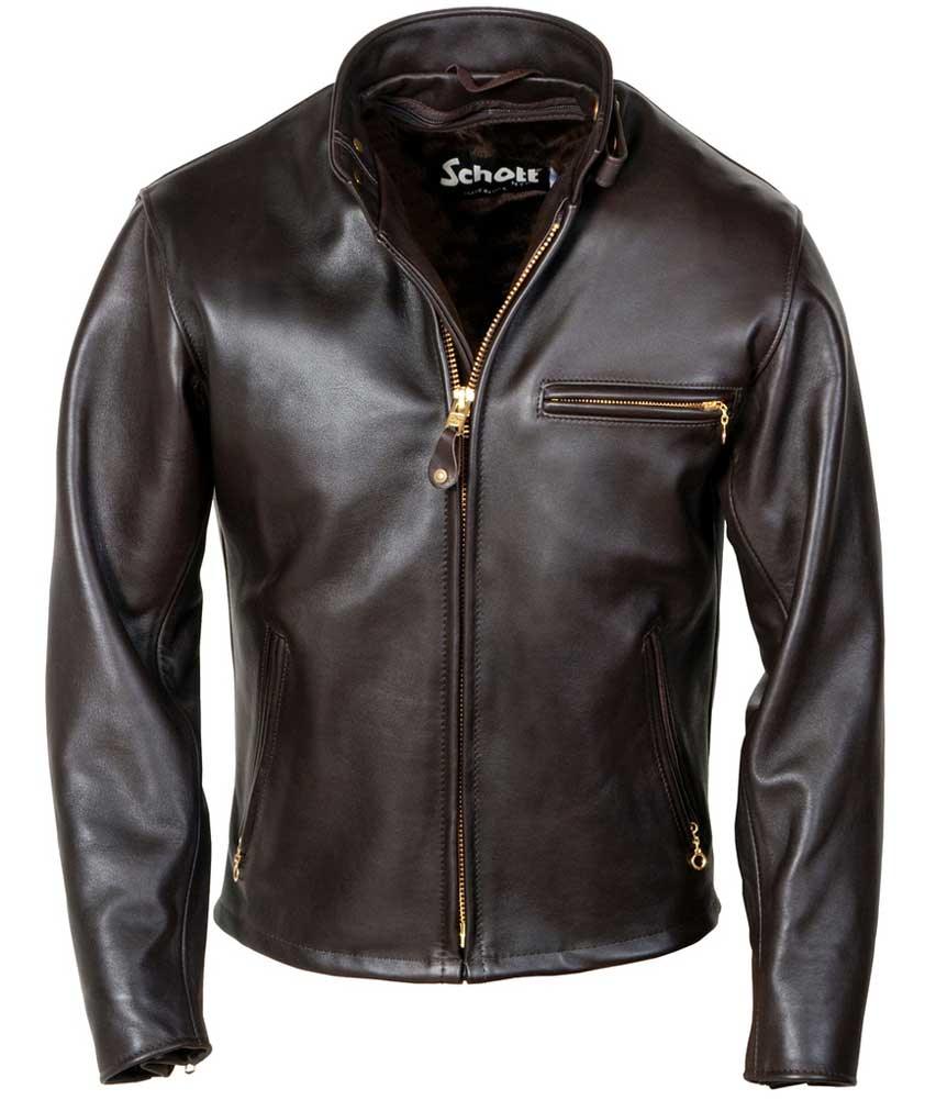 Schott NYC Mens 141 Cafe Racer Leather Motorcycle Jacket - Legendary USA