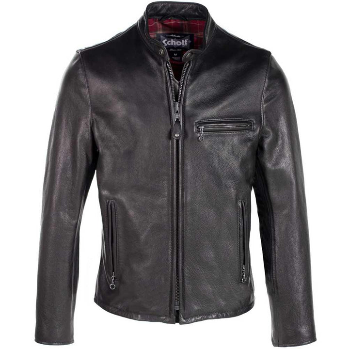 Schott NYC Mens 530 Waxed Cowhide Cafe Racer Jacket - Legendary USA