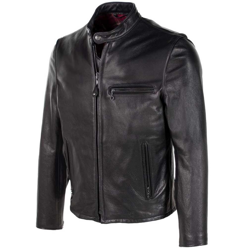 Schott NYC Mens 530 Waxed Cowhide Cafe Racer Jacket - Legendary USA