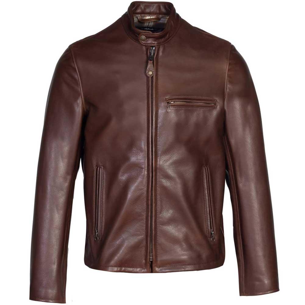 Schott NYC Mens 530 Waxed Cowhide Cafe Racer Jacket - Legendary USA