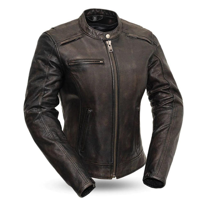 Trickster Women's Motorcycle Leather Jacket by First MFG - Legendary USA