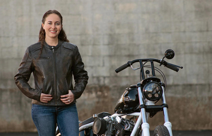 Trickster Women's Motorcycle Leather Jacket by First MFG - Legendary USA