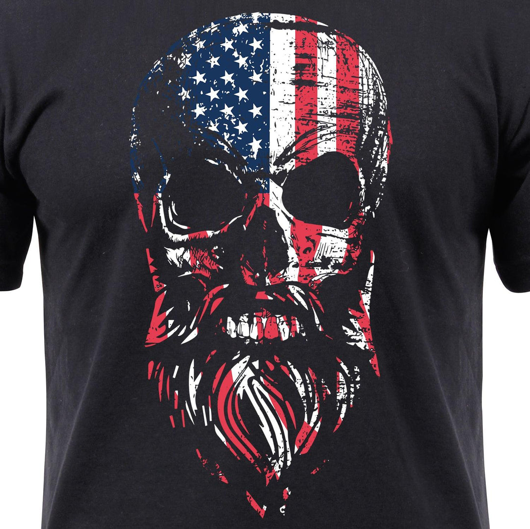 US Flag Bearded Skull T-Shirt - Legendary USA