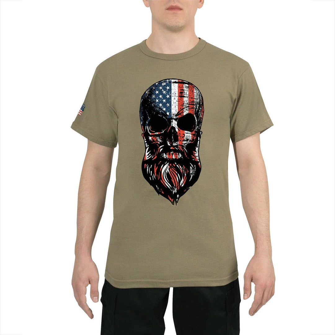 US Flag Bearded Skull T-Shirt - Legendary USA