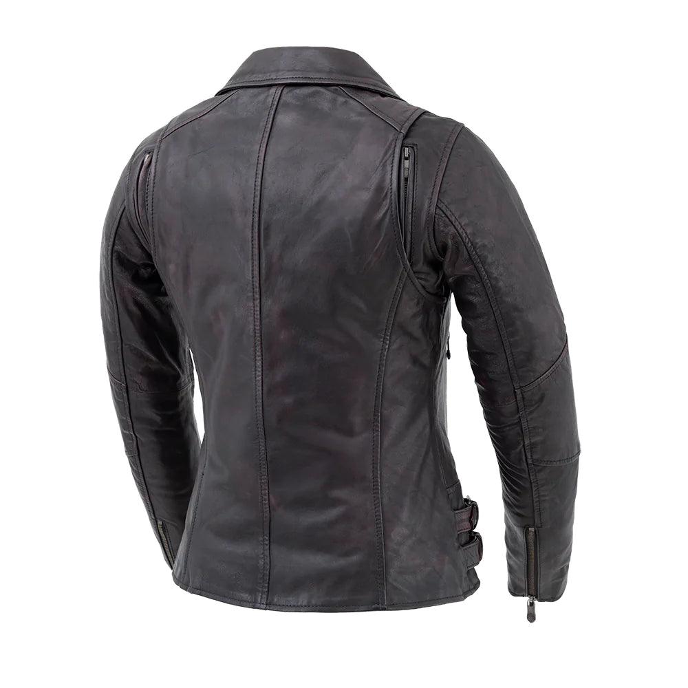 Wildside Women's Motorcycle Leather Jacket by First MFG - Legendary USA