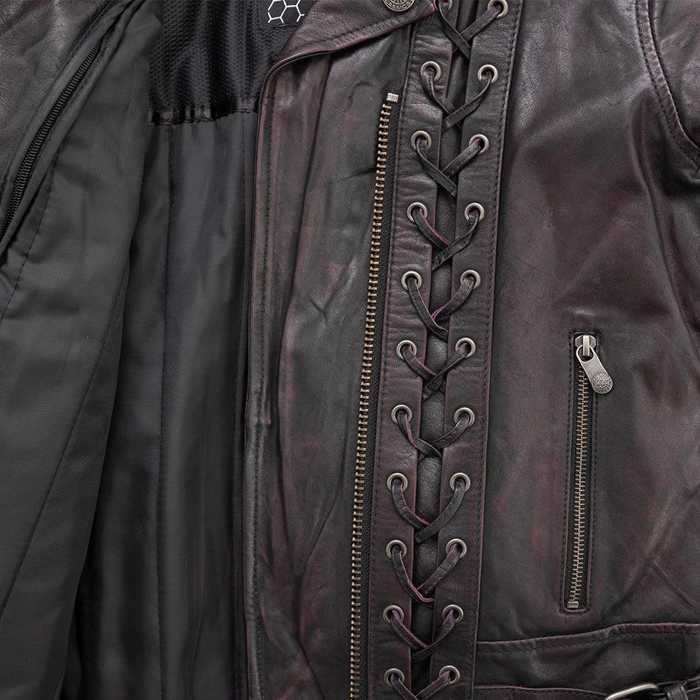 Wildside Women's Motorcycle Leather Jacket by First MFG - Legendary USA