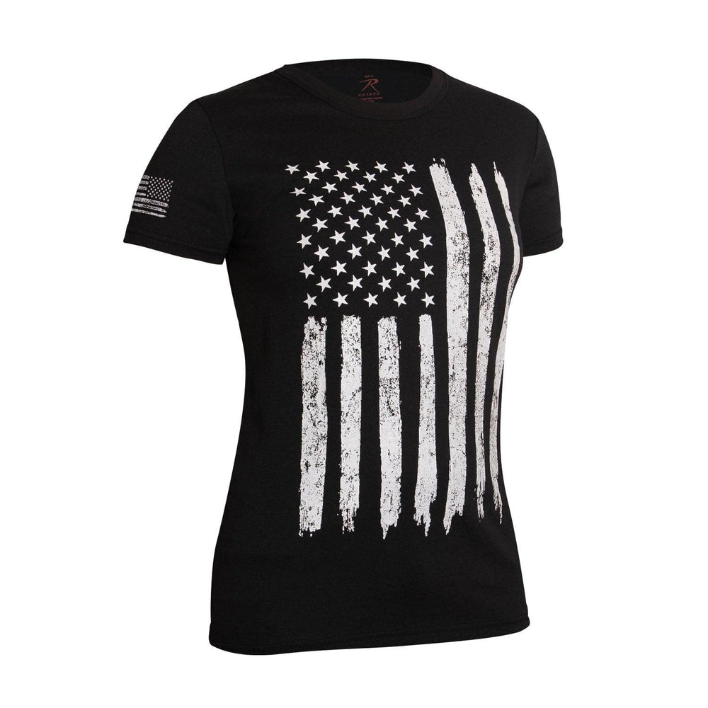 Womens Distressed US Flag Long T-Shirt by Rothco - Legendary USA